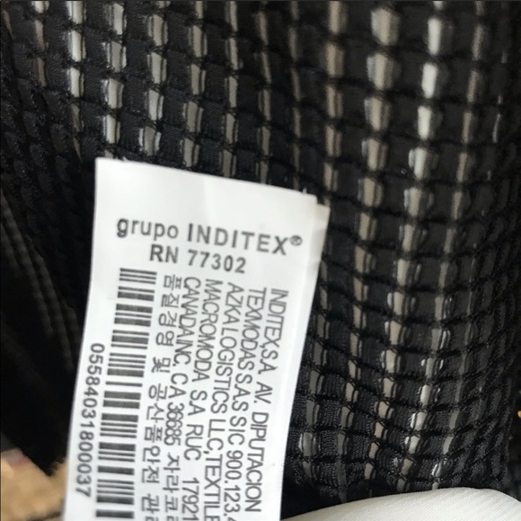 Zara Meshy Black and White Box Sleeve Blouse - Picture 8 of 8